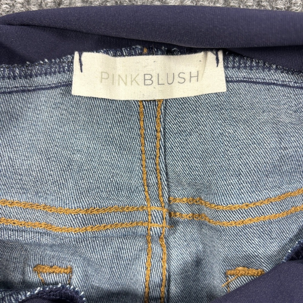 PinkBlush Maternity Skinny Jeans Women 30 Blue Dark Wash Full Belly Band 1951D - Picture 8 of 10